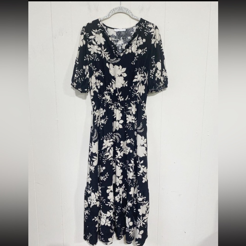 BOHO ROSE JACQUARD MIDI DRESS
